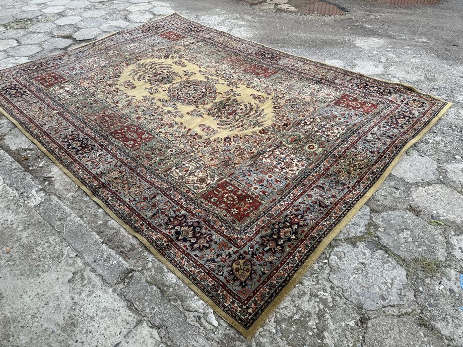 Dywan orientalny w stylu perskim – kremowo-czerwony Vintage