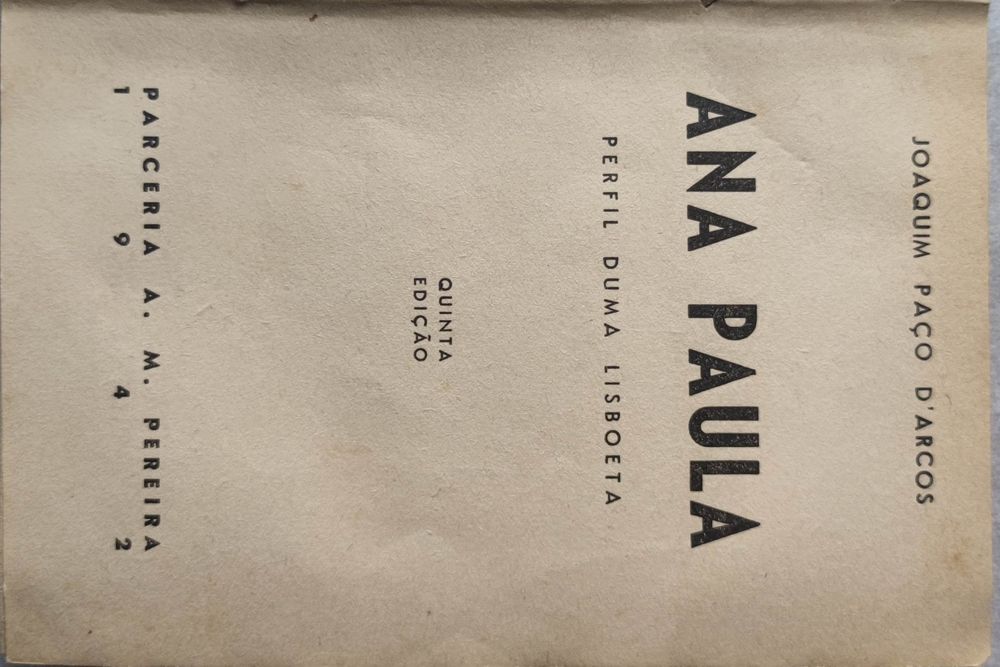Livro - Ana Paula - Joaquim Paço D'arcos