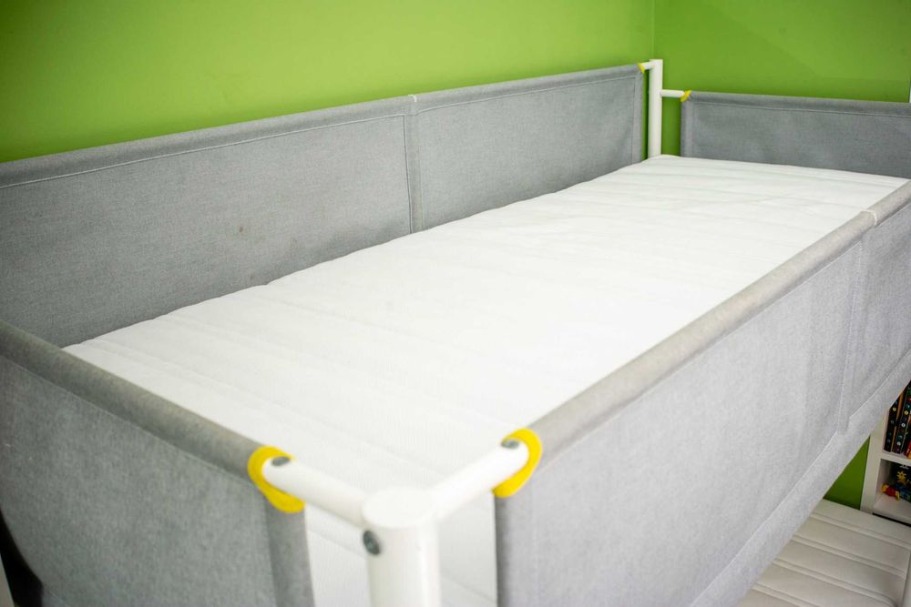 Rama łóżka piętrowego IKEA VITVAL, biały/jasnoszary, 90x200 cm | łóżko