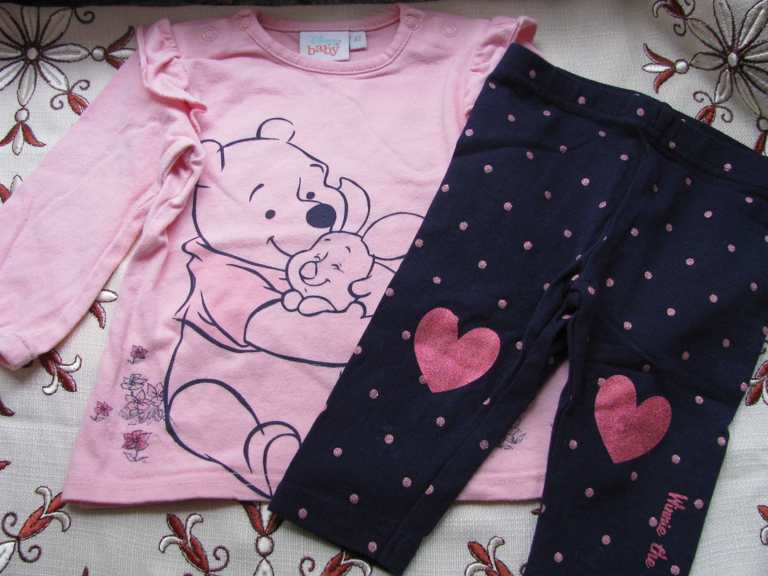 Garnitur Zestaw dla dziewczynki, koszulka i legginsy dla dziecka Nowy
