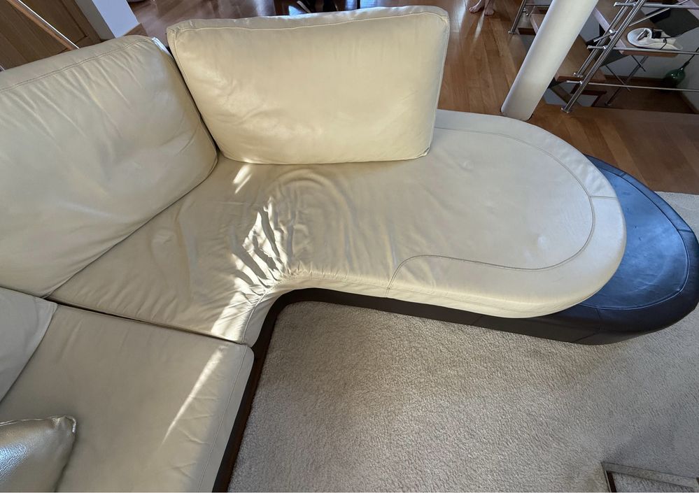 Sofá em pele, chaise longue