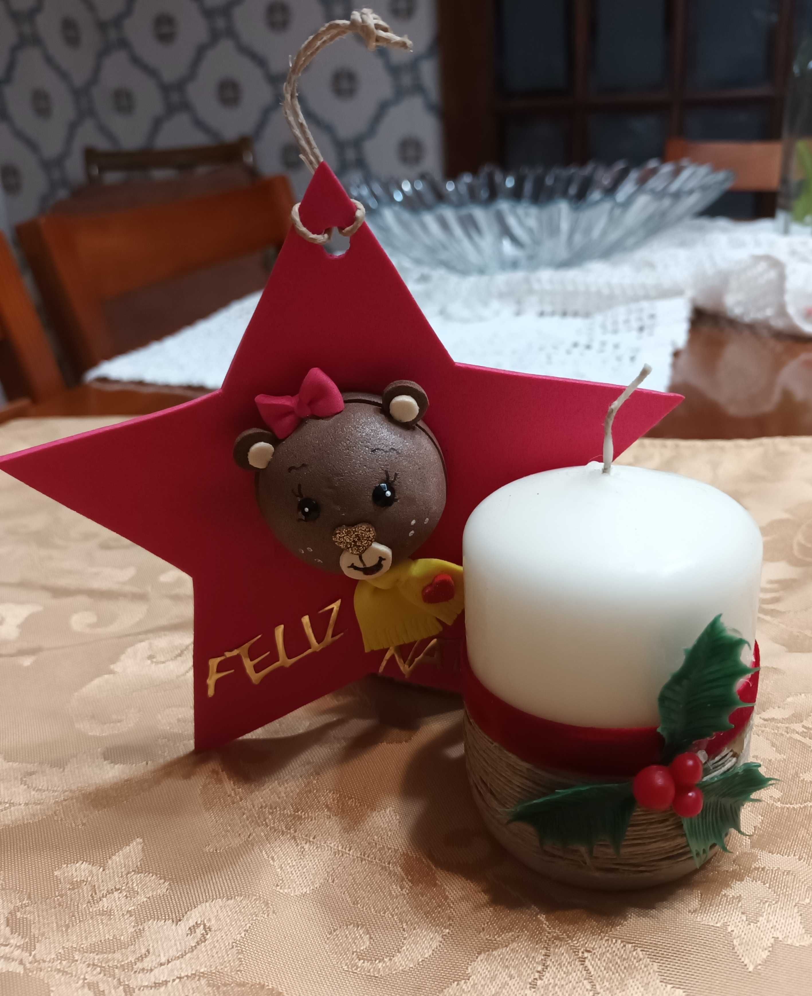 Vela + estrela de natal