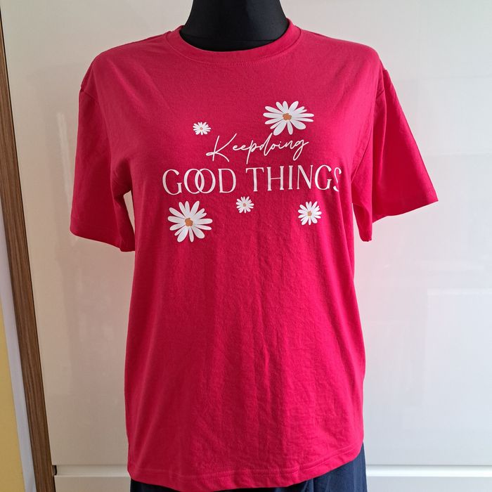 Nowy t-shirt bluzka koszulka malinowa różowa L