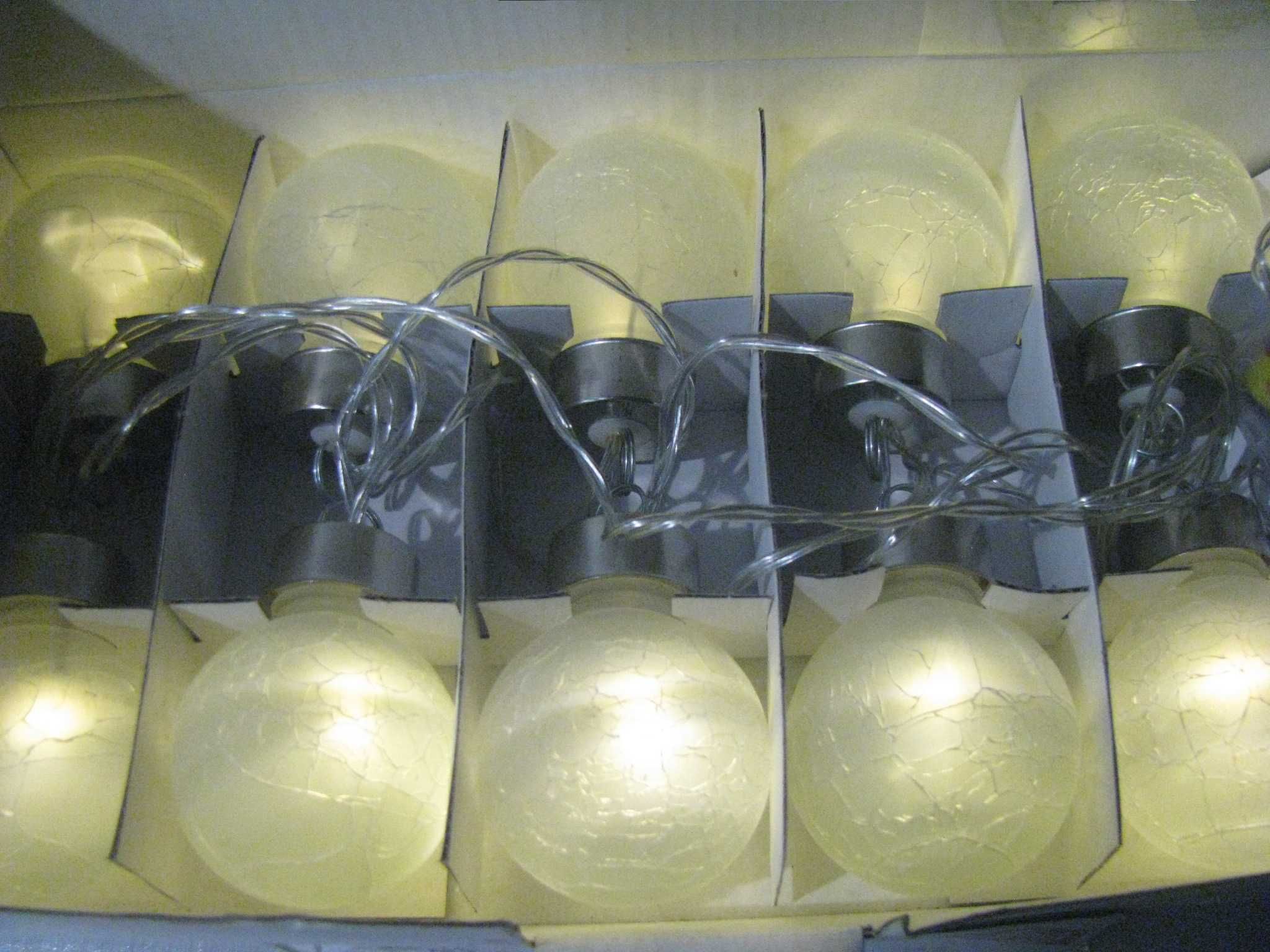 Girlanda łańcuch świetlny szklane kule led 1,85cm na baterie