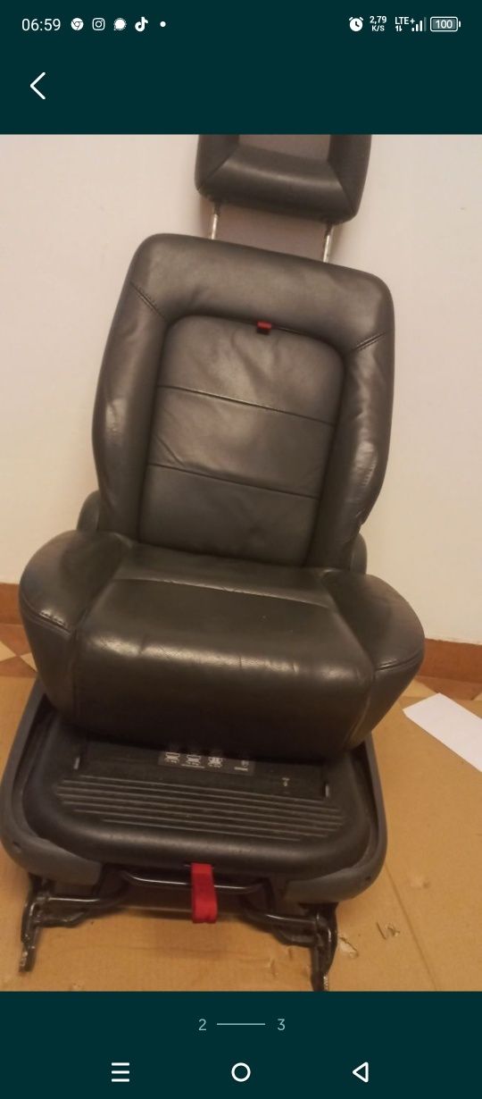 Fotel do sharana skórzany z fotelikiem dla dziecka