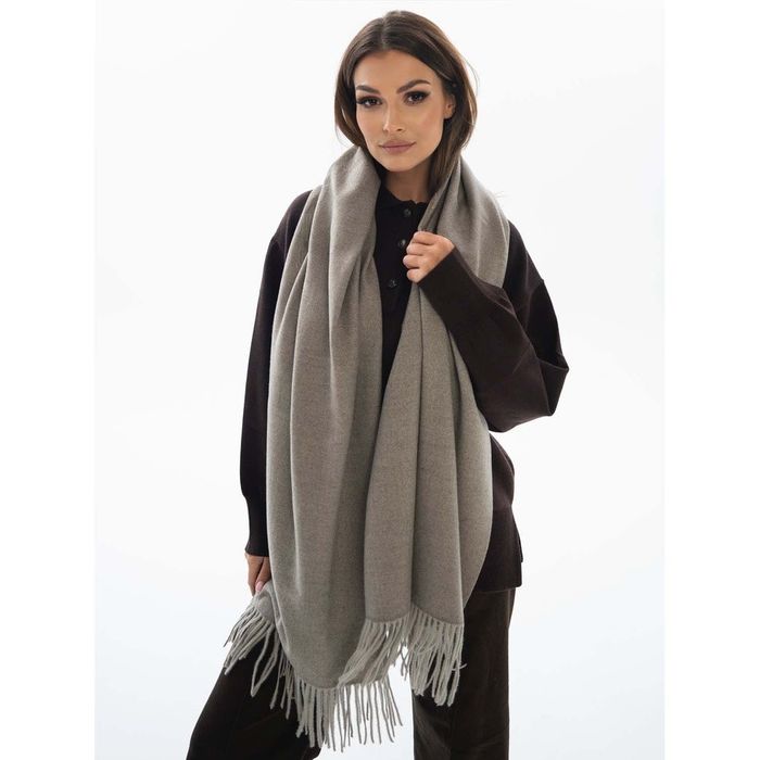 szal gładki damski w ciemnoszarym kolorze - peterson