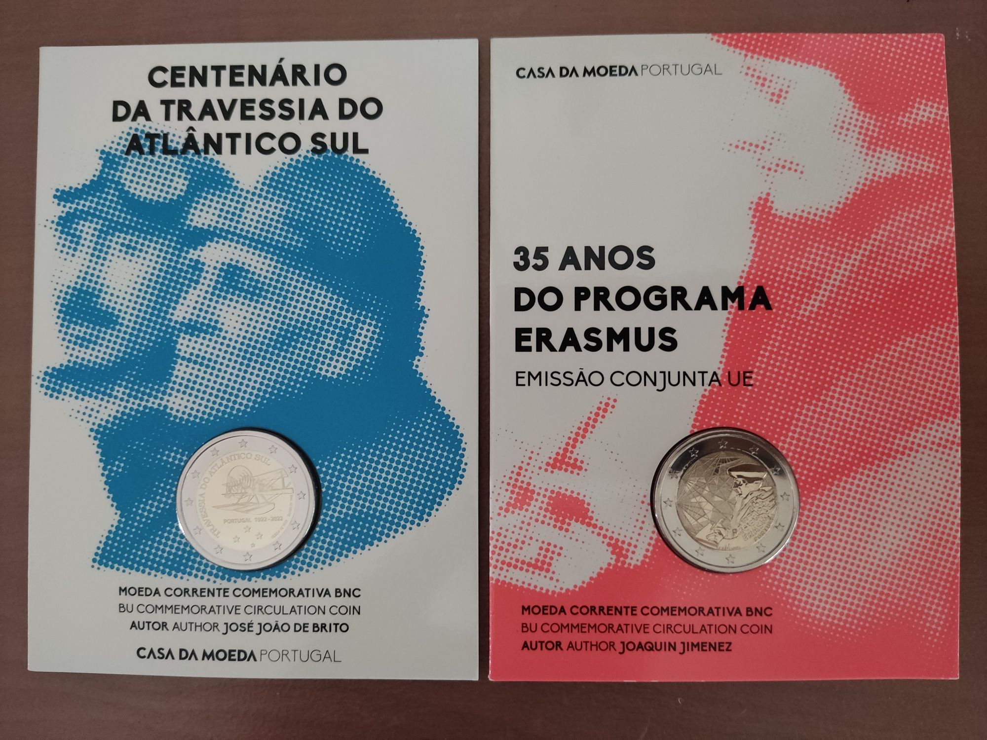 2 € BNC BU Carteiras Coincard moeda  euro Portugal comemorativas