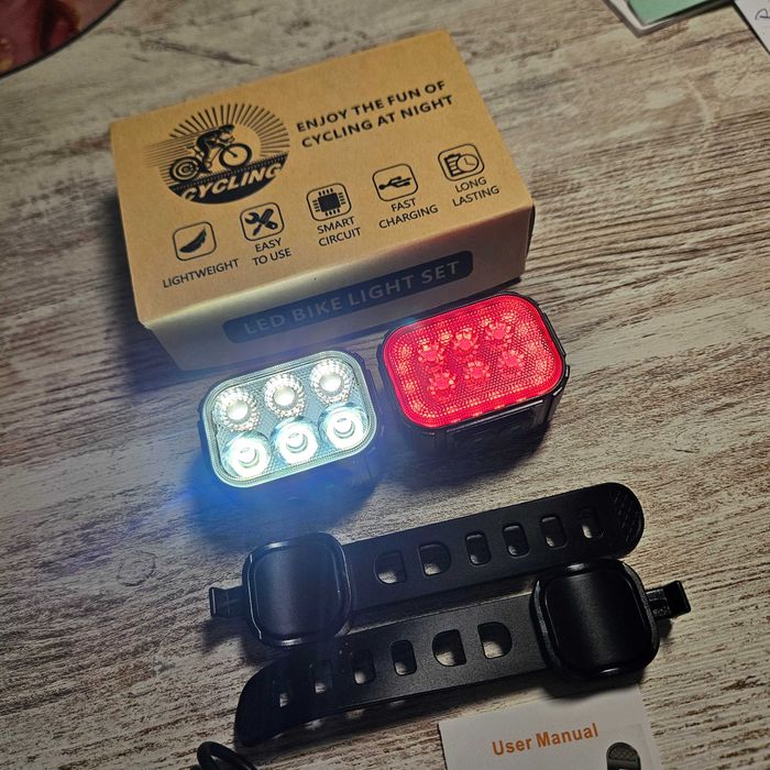 Lâmpadas LEDs dianteira e traseira impermeável para bicicleta.
