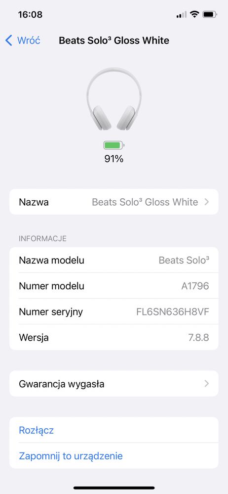 Beats Solo 3 Wireless Gloss White Słuchawki Bezprzewodowe Białe