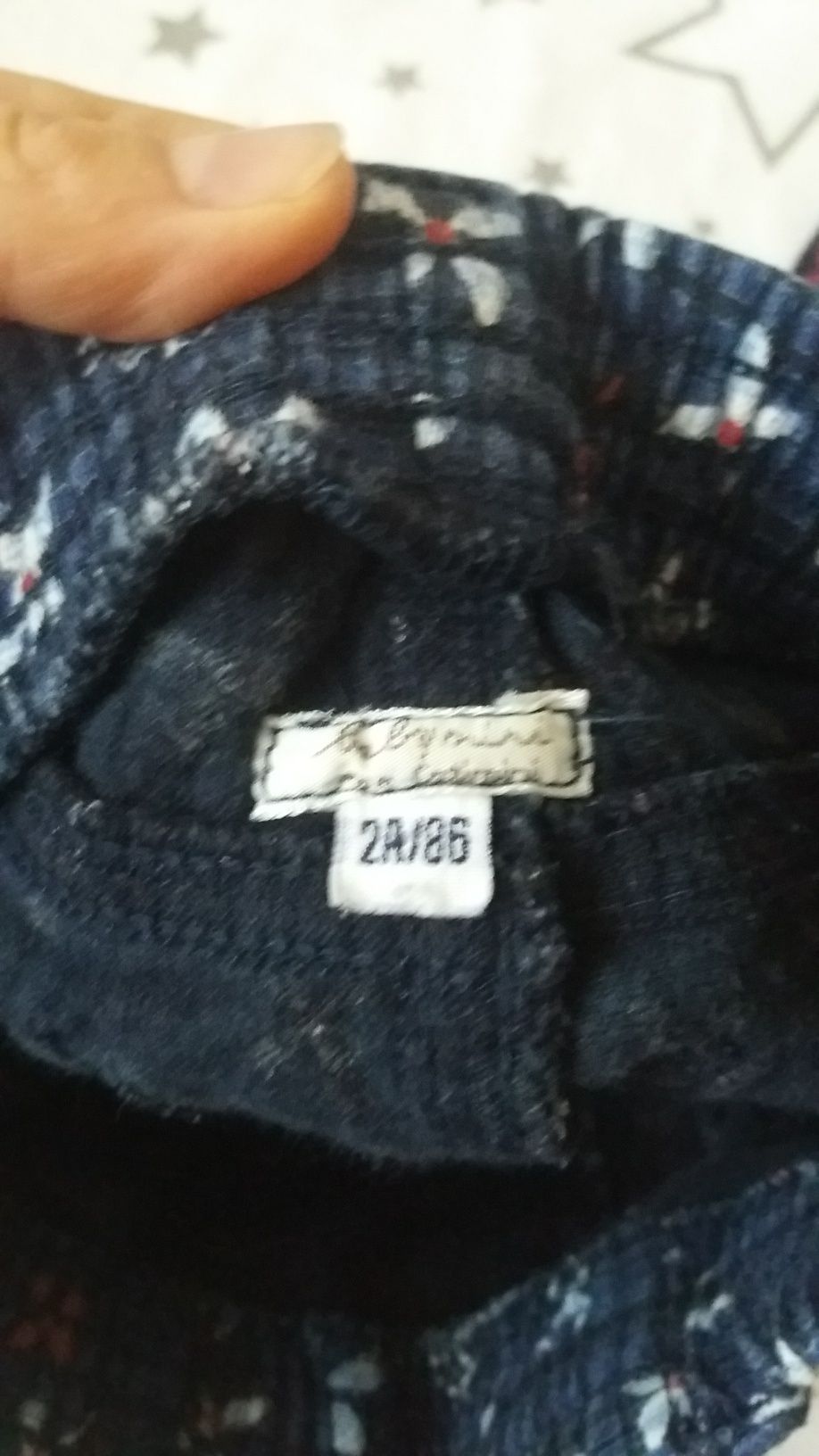 Spodnie spodenki dżinsowe jeansowe 86 w kwiatki