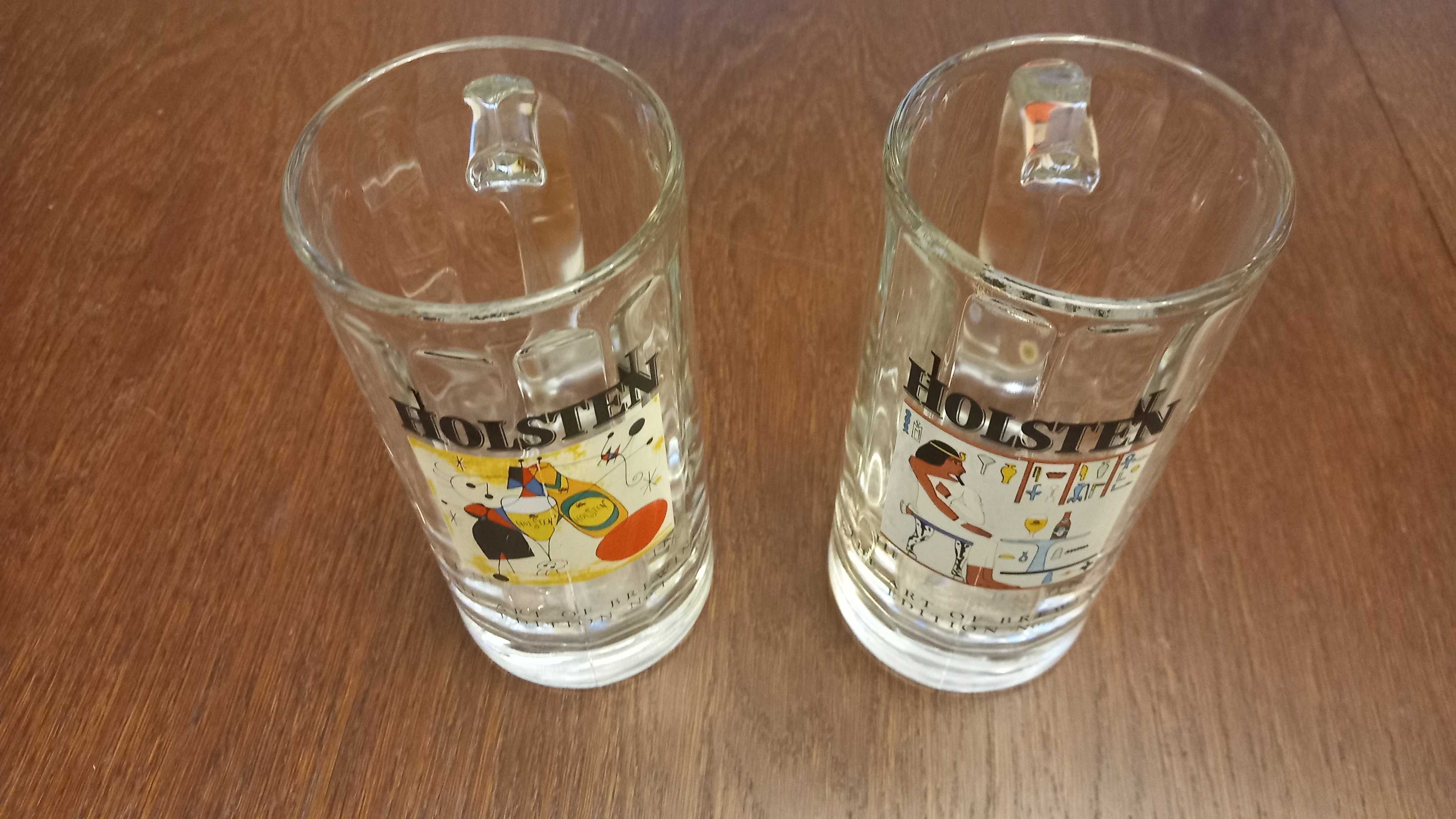 Kufel Holsten Picasso kufel papirus kolekcja dwóch kufli grube szkło