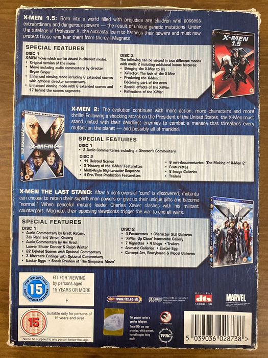 Dvd set Trilogia X Men