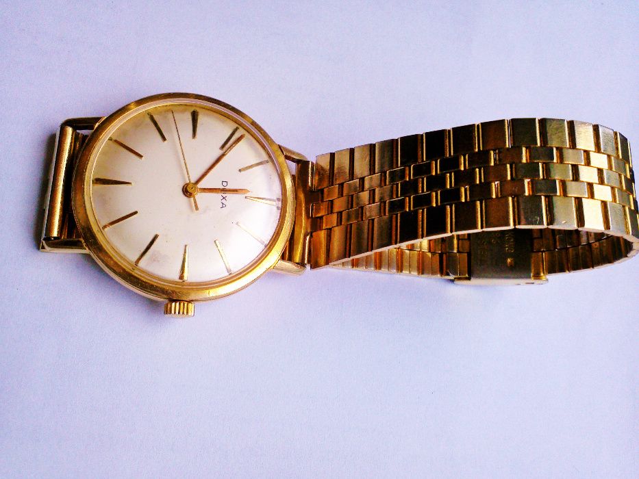 Zegarek męski naręczny złocony Doxa antywstrzasowa Szwajcar sprawne