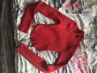 Sweterek damski na długi rękaw czerwony Shein XS