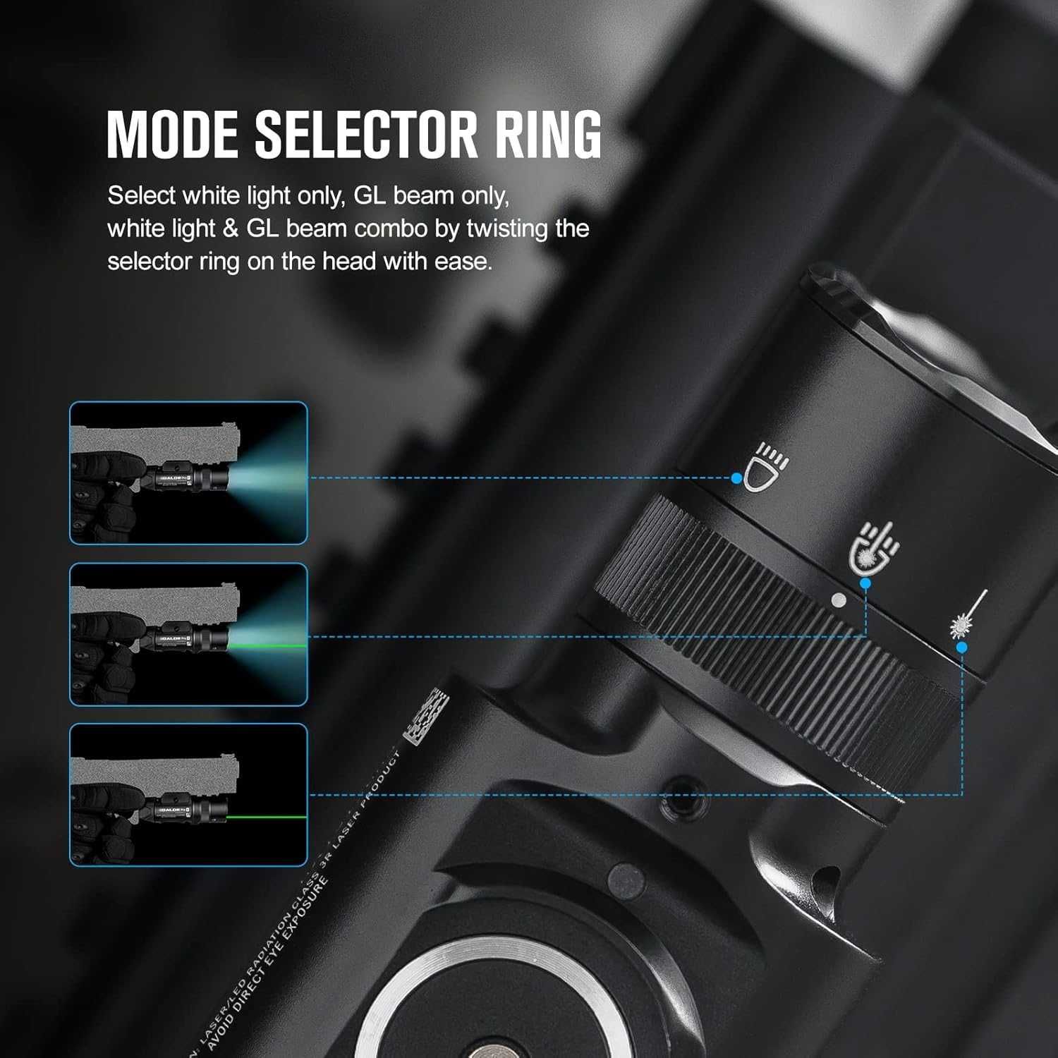 Olight Baldr Pro R Lanterna de pistola a laser verde recarregável
