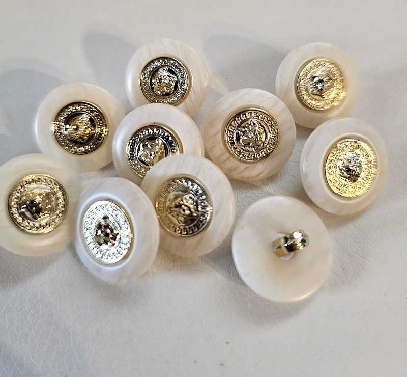 Guziki złote z Meduza Versace małe nowe średnica 1,8cm 10szt.
