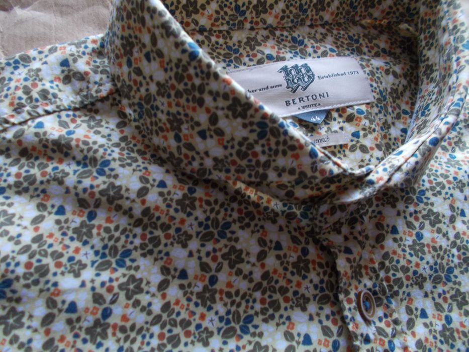 XL BERTONI WHITE Premium 2 FOLD Luksusowa Koszula Męska XL 43 Szwecja