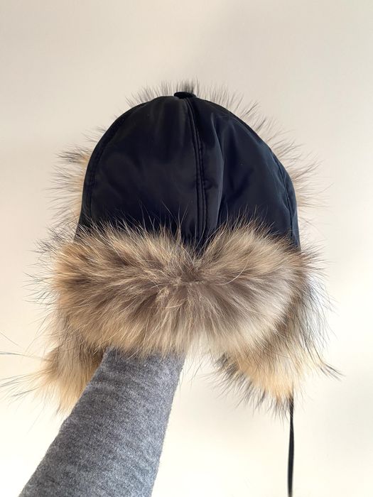 NOWA futrzana czapka z jenota pilotka jenot futro naturalne russian