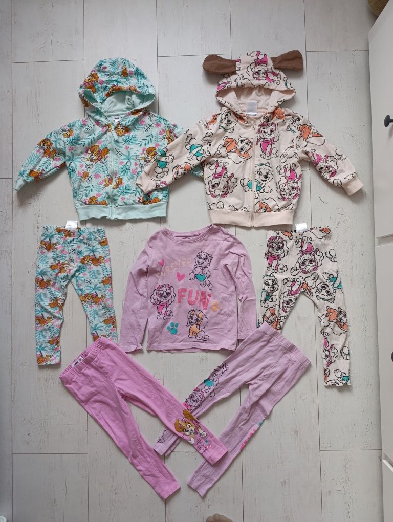 Psi patrol skye ubrania dziewczynka Sinsay 104 bluzy bluzka legginsy