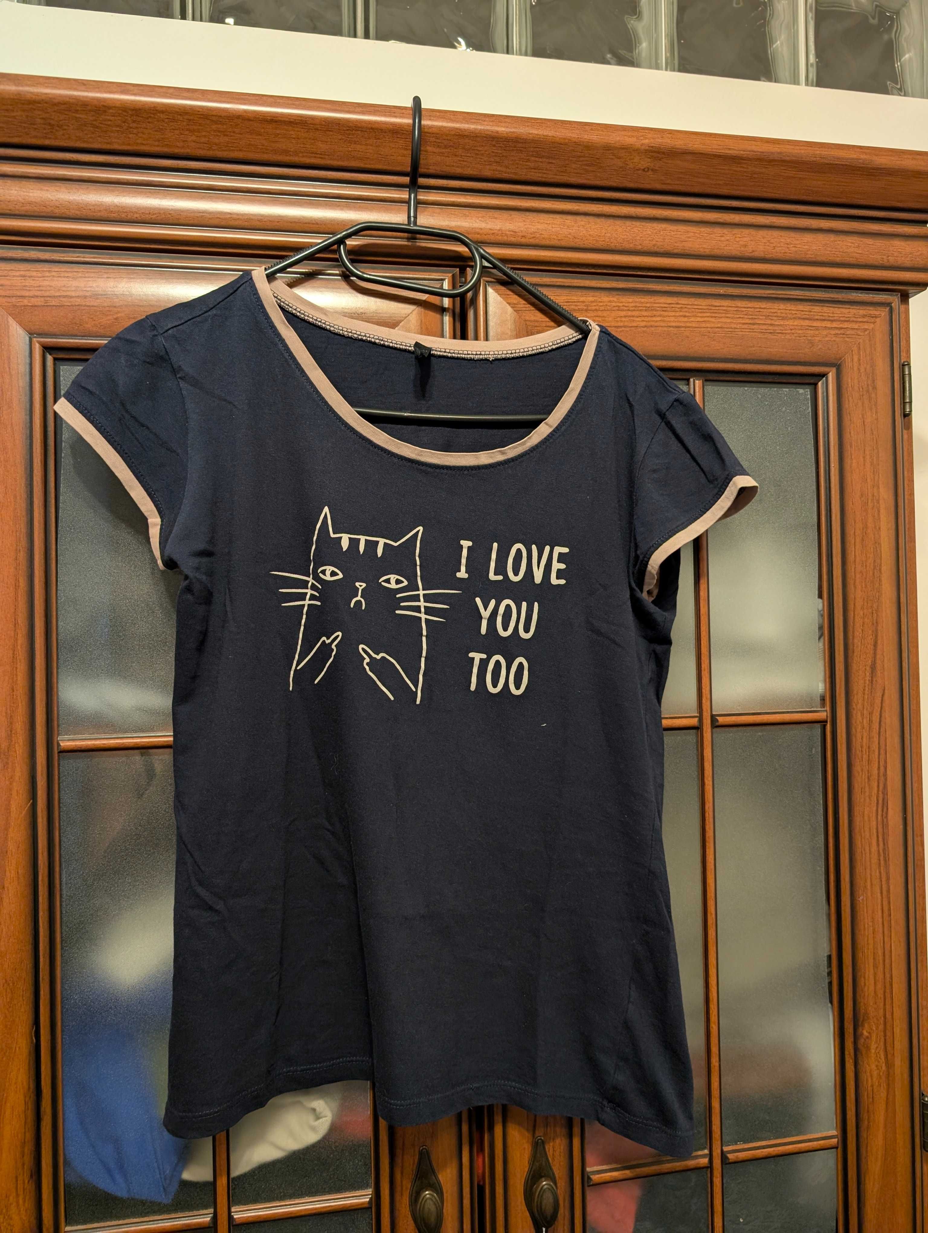 Tshirt z kotem środkowy palec