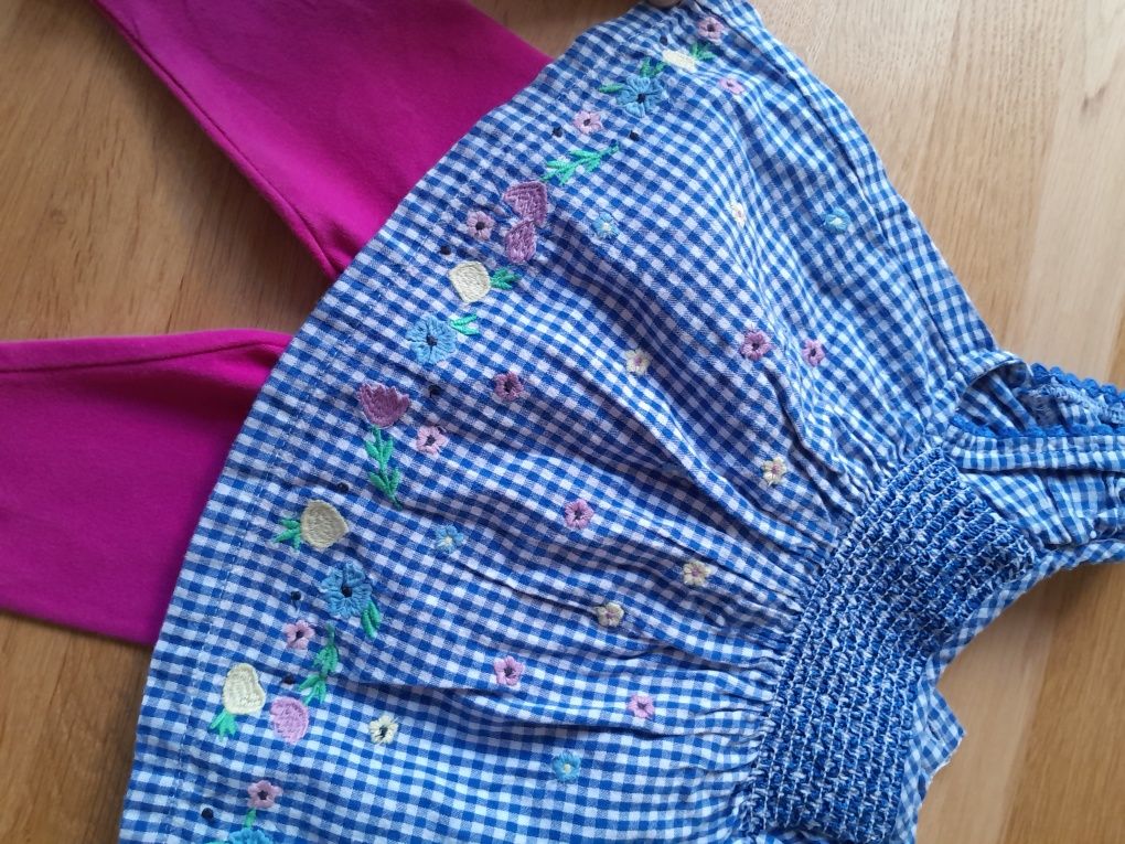Komplet letni dla niemowalka Next sukienka i legginsy 3-6mcy