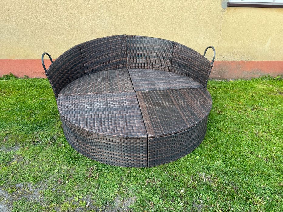 Wyspa ogrodowa okrągła z technoratan ( sofa / leżak / kanapa )