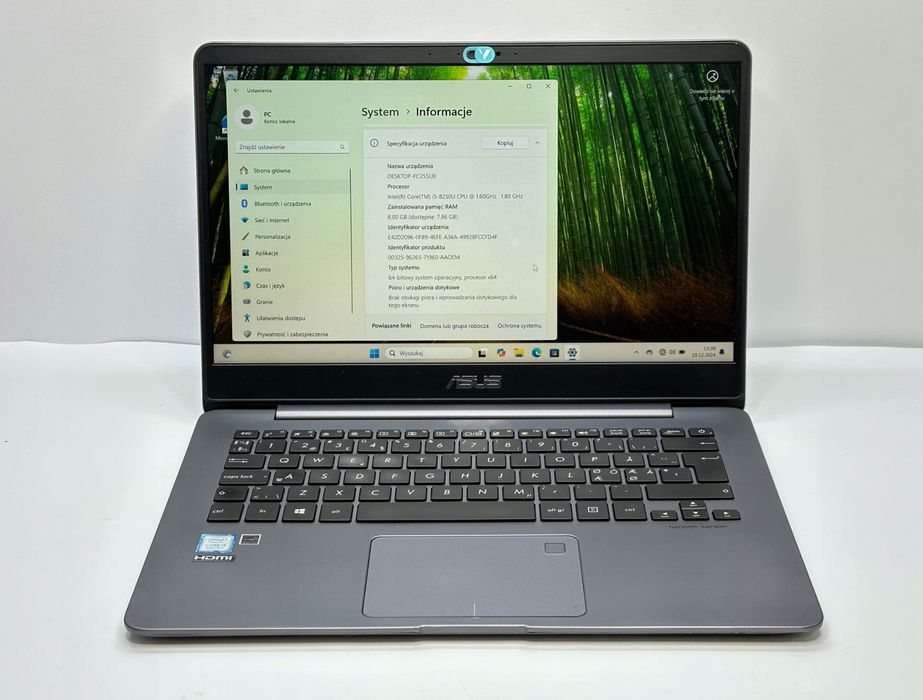62/zadbany  ASUS UX430U I5-8250U / 8GB RAM /256 GB /14'' WIN 11