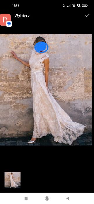 Nowa suknia ślubna boho koronka 40