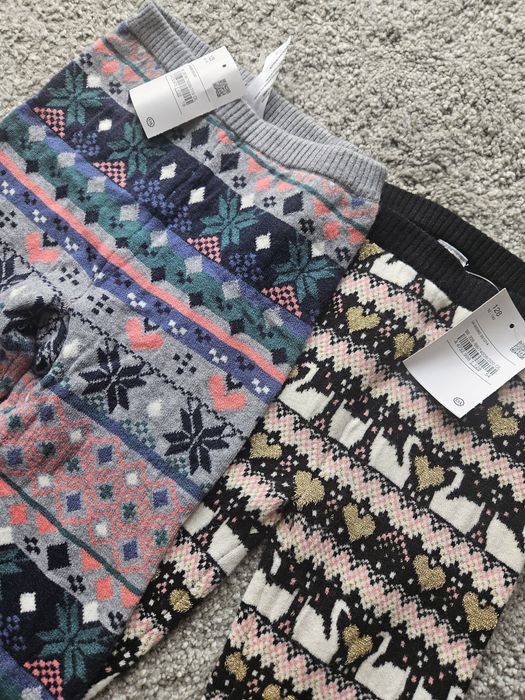 C&A legginsy dzianinowe r. 128 cieplutkie