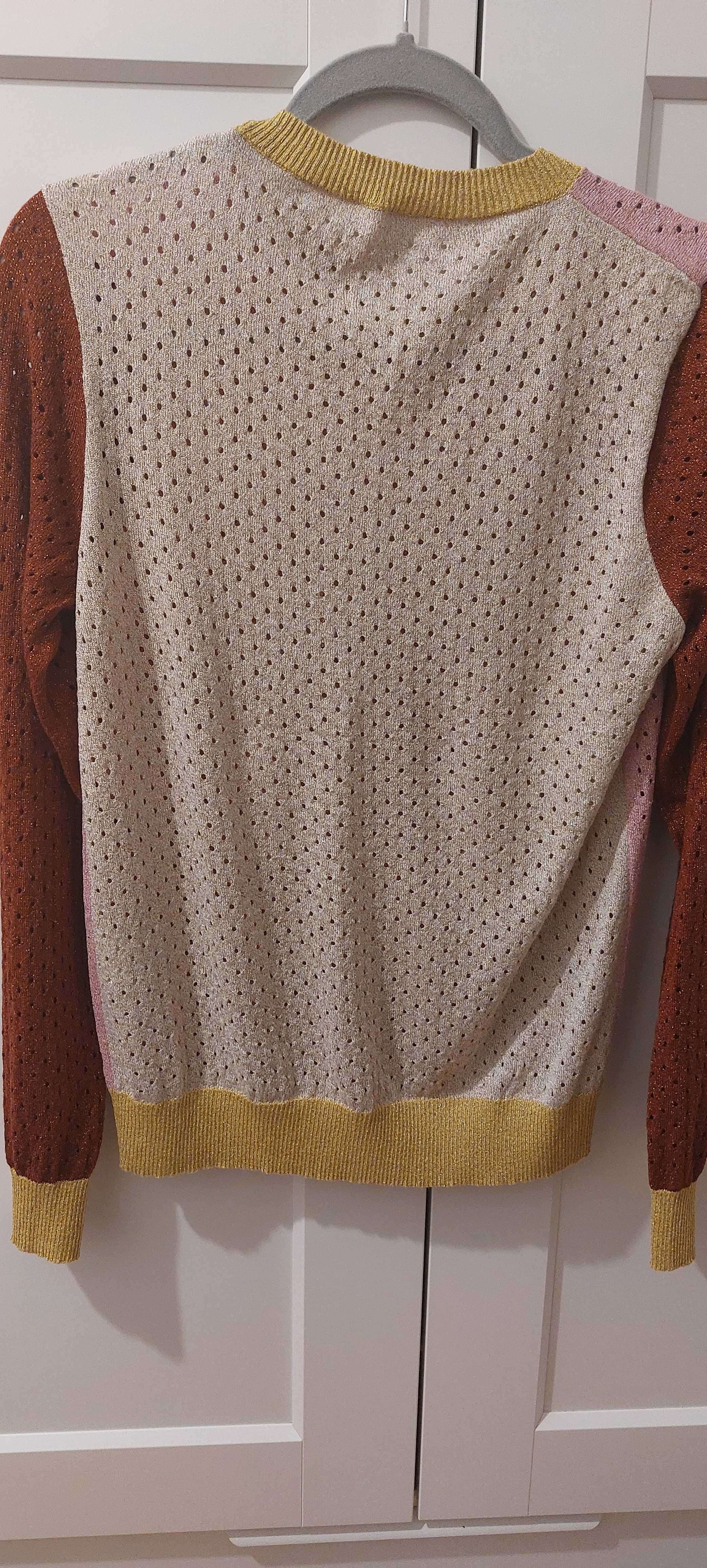 Sweter kolorowy  autum basic klasyczny gold Stine Goya