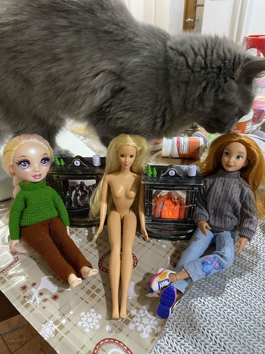 Камін для ляльок на батарейках з підсввткою.