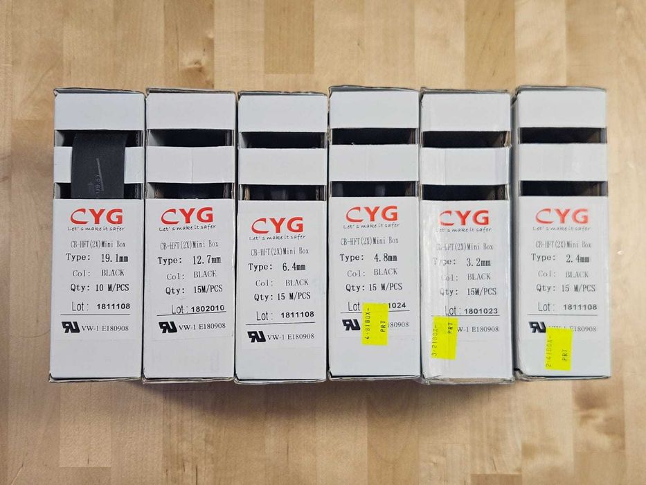 Manga termoretrátil CB-HFT(2X) Mini box CYG (6 larguras diferentes)