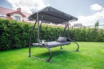 Huśtawka ogrodowa rozkładana leżanka daszek poduszki 170 cm premium