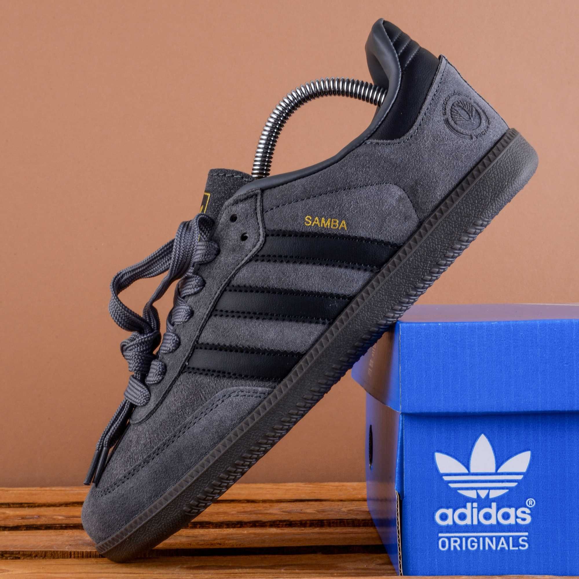 (1843) Кросівки кеди Adidas Samba колір графіт (41-45) адідас