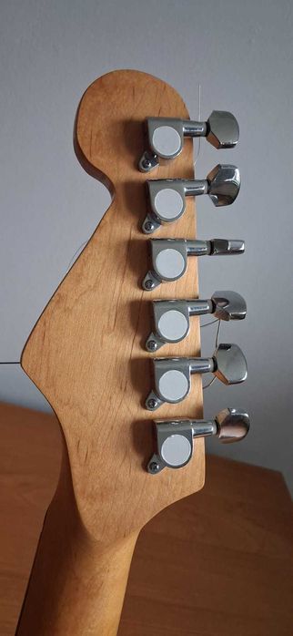 Gitara elektryczna Sounder, kabel, piec, pokrowiec