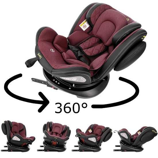 Nowy Fotelik Summer Baby BARI 0-36kg Isofix Obrotowy 360° Bordo