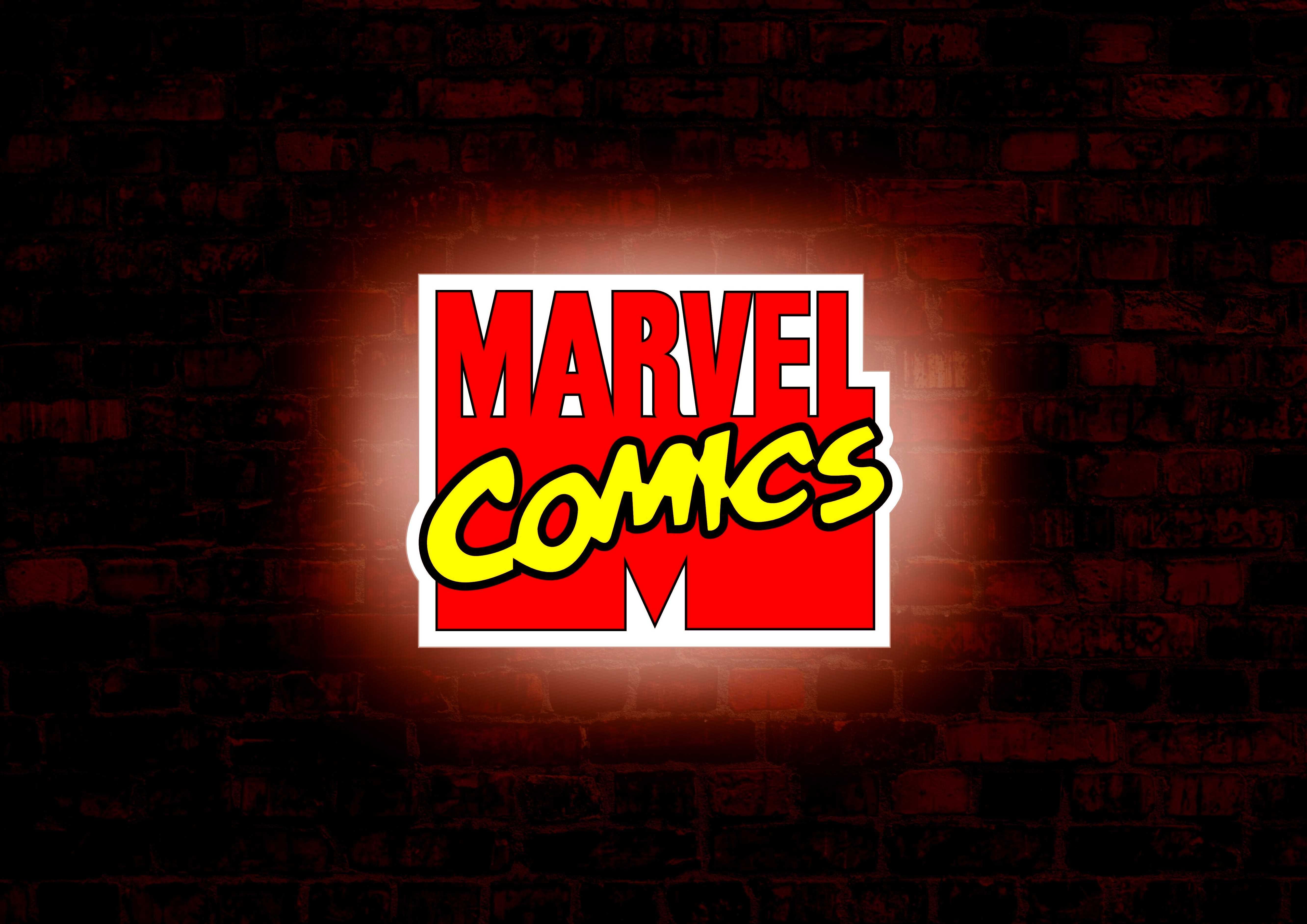 LED Neon MARVEL COMICS, Podświetlane Logo Marvela, Prezent