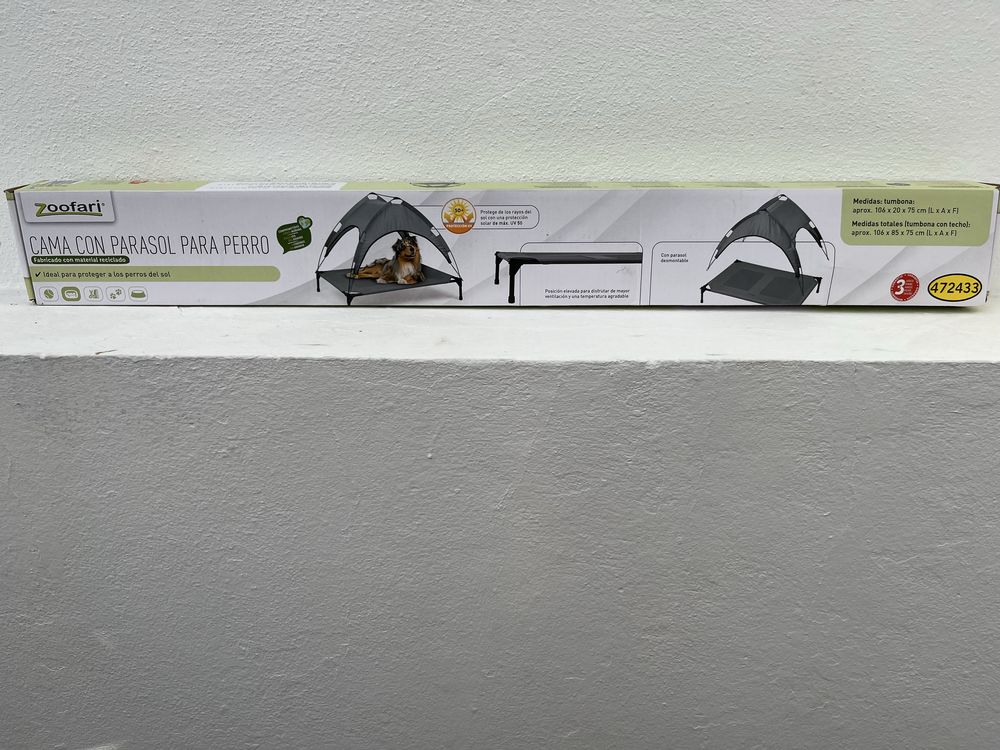 Cama com tapa sol para cães ou gatos