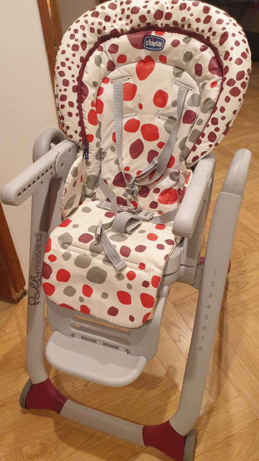 Krzesełko do karmienia Chicco Polly Progres 5, stan bdb