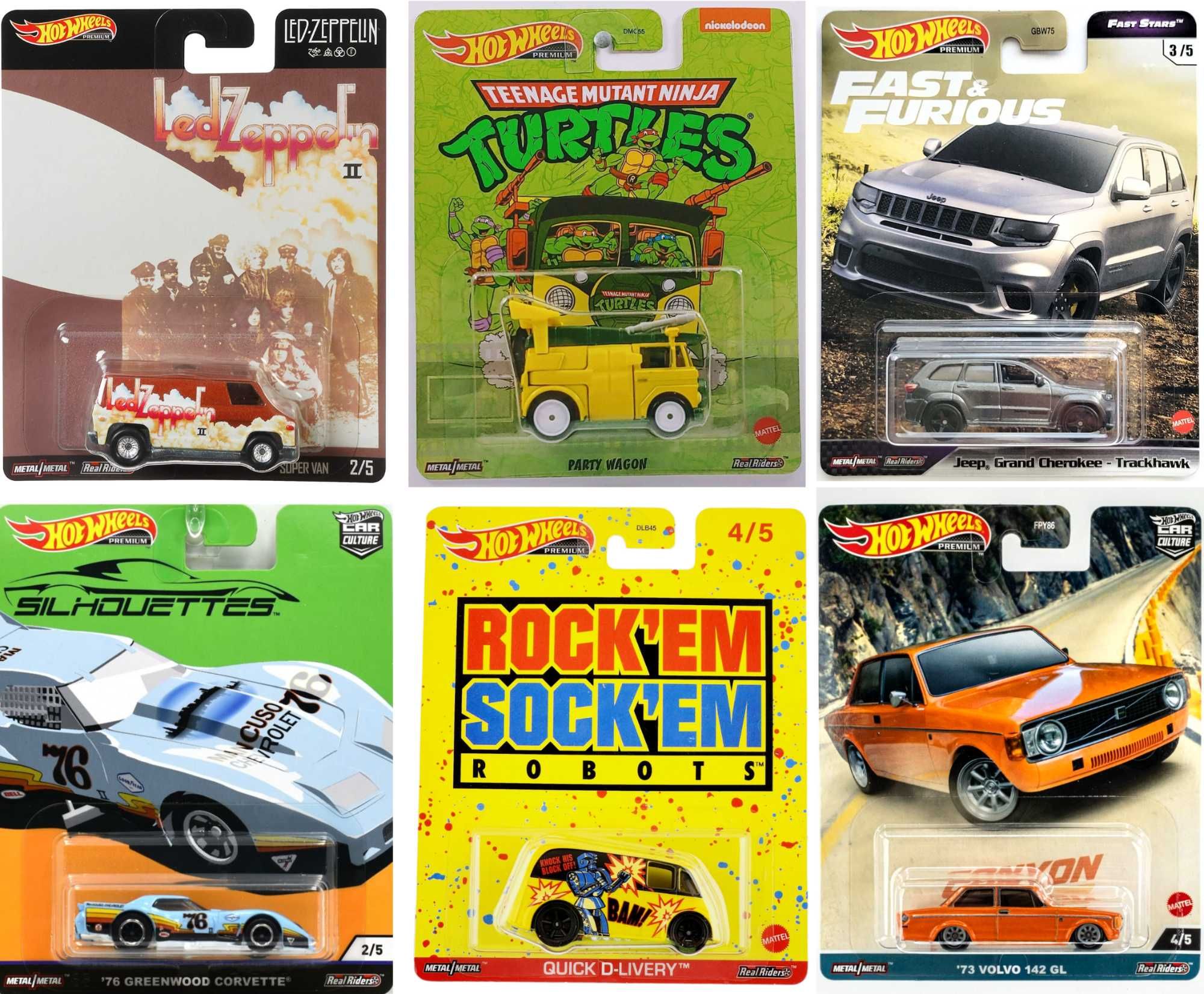 Машинки Hot Wheels Premium Car Culture, Pop Culture Real Riders Форсаж