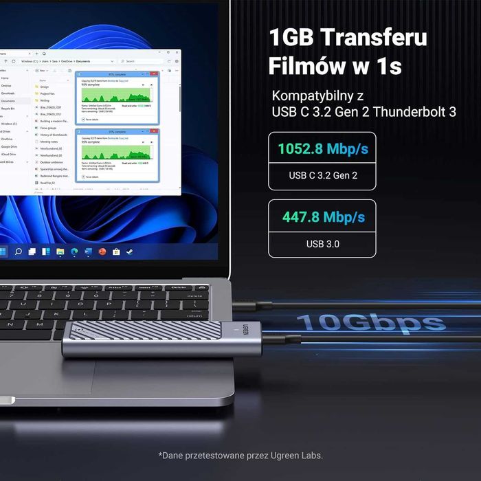 UGREEN M.2 NVMe SATA SSD Obudowa Aluminiowa