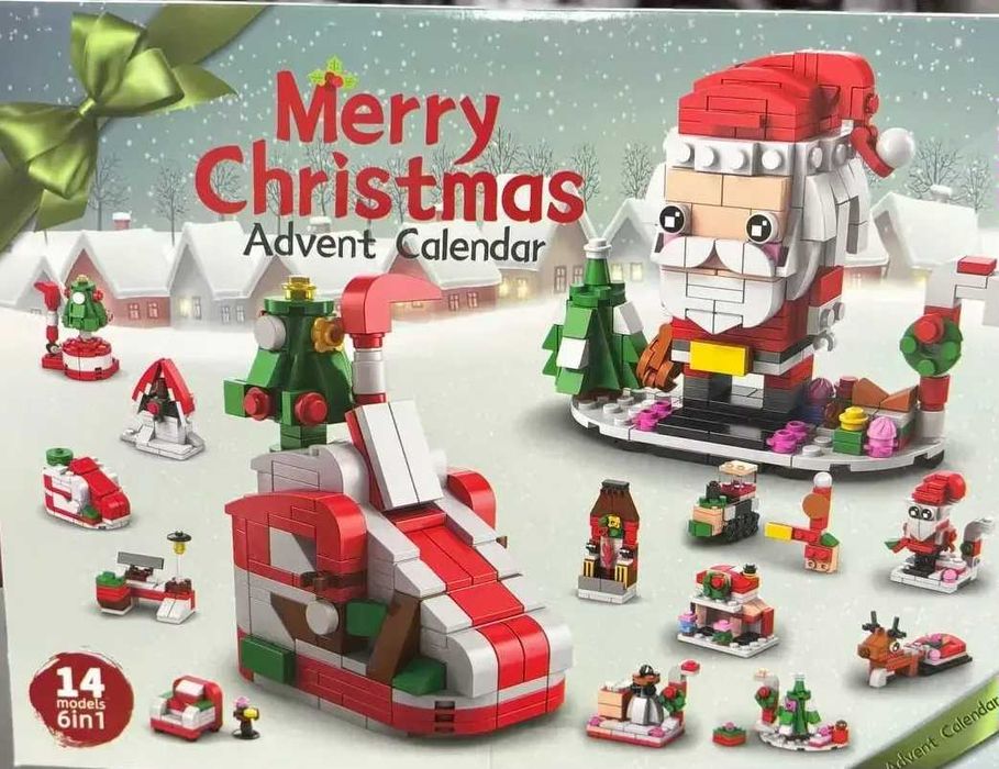 Адвент-календар із конструктором на 12 днів  Санта та Сани 580 деталей