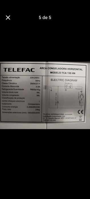 Arca congeladora com função de frigorifico
