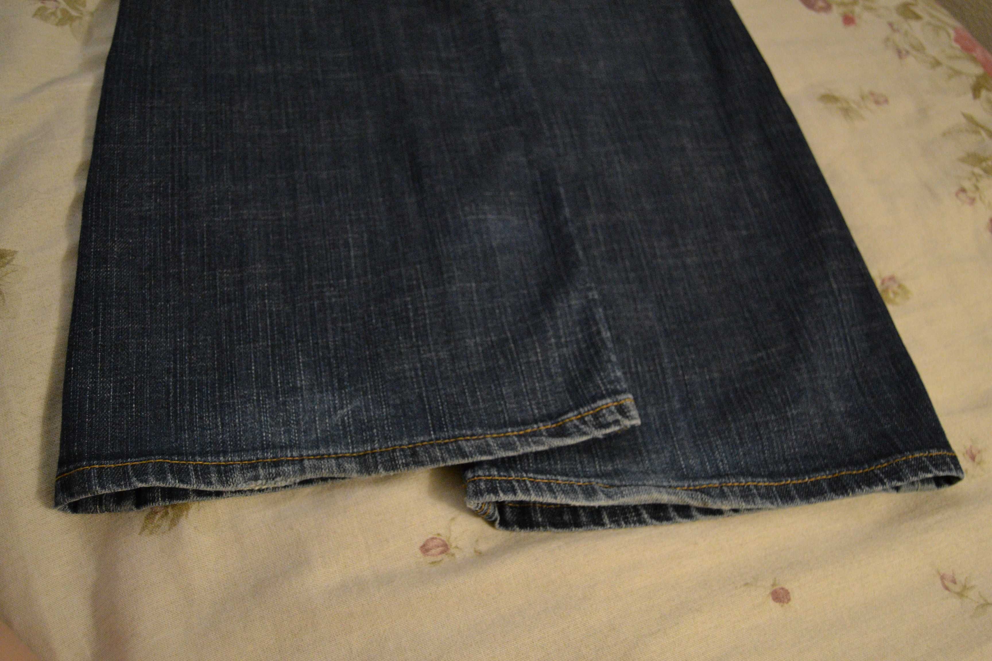 Rozszerzane jeansy Fcuk Jeans 12 40 granatowe dzwony vintage