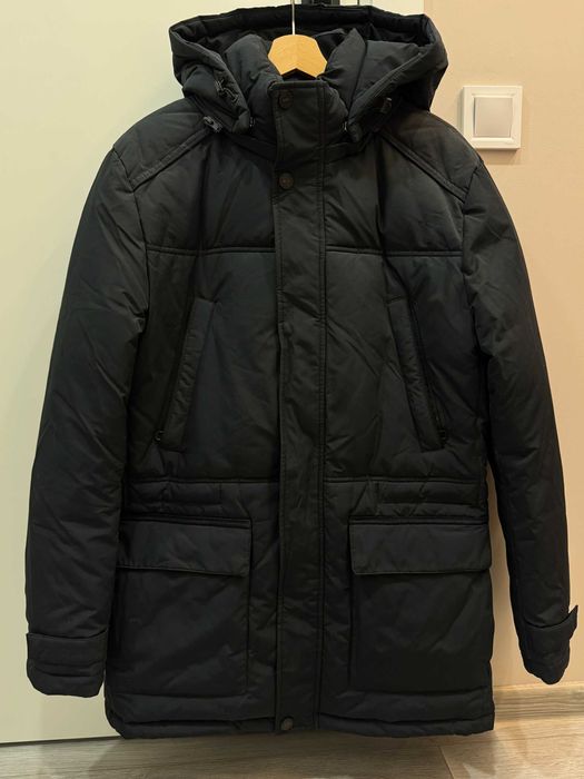 Пуховик теплый мужской. Зимове пальто куртка чоловіча тепла чорна