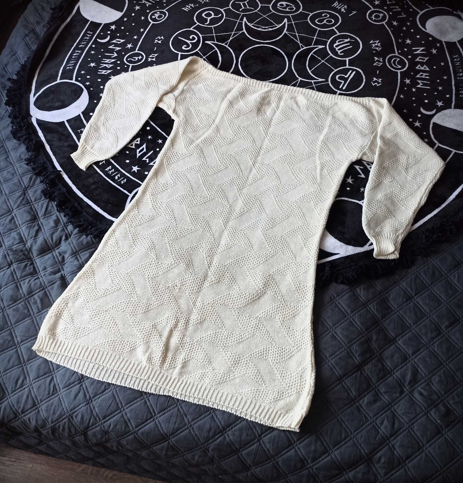 Długi sweter sukienka retro vintage
