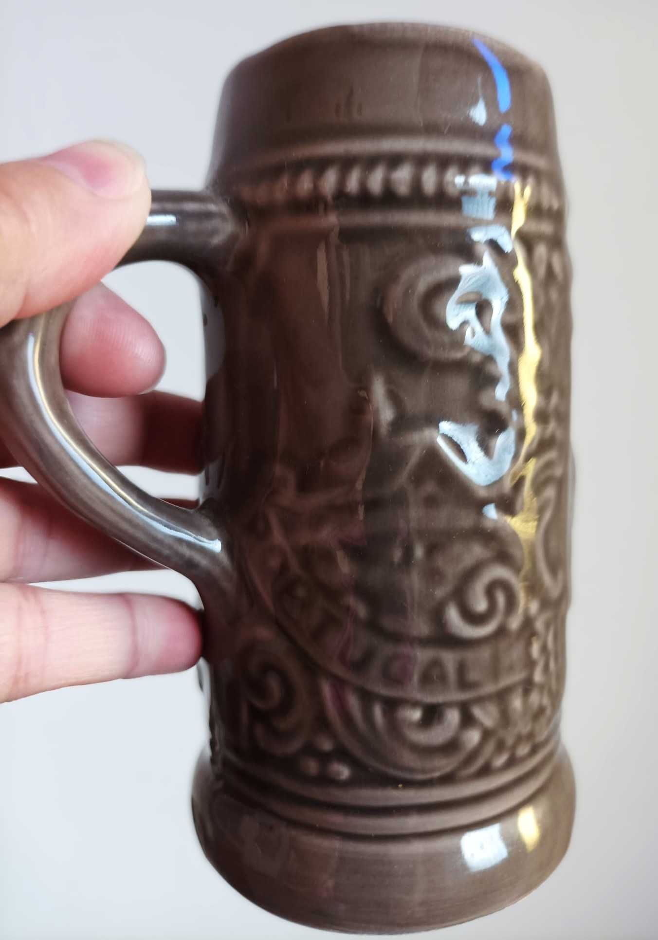 garrafa com revestimento a barro + caneca