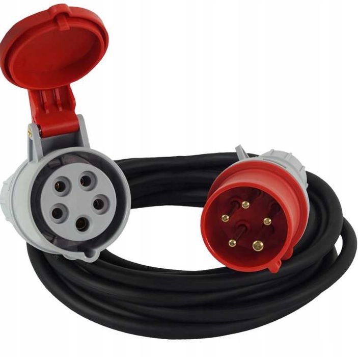 PRZEDŁUŻACZ SIŁOWY 5x2,5 10m 16A 400V Gruby Elastyczny - WYPRZEDAŻ