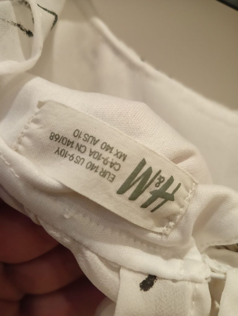 Koszula biała w króliczki H&M rozm. 140 9-10 lat
