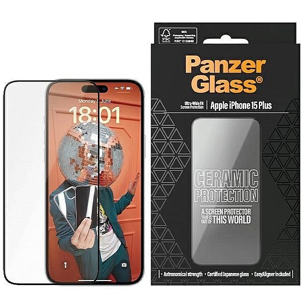 Szkło ceramiczne PanzerGlass Ceramic Protection na iPhone 15 Plus z po